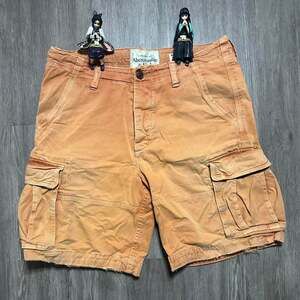 Abercrombie & Fitch Orange Cargo Shorts, Men's Utility Style - Size 36